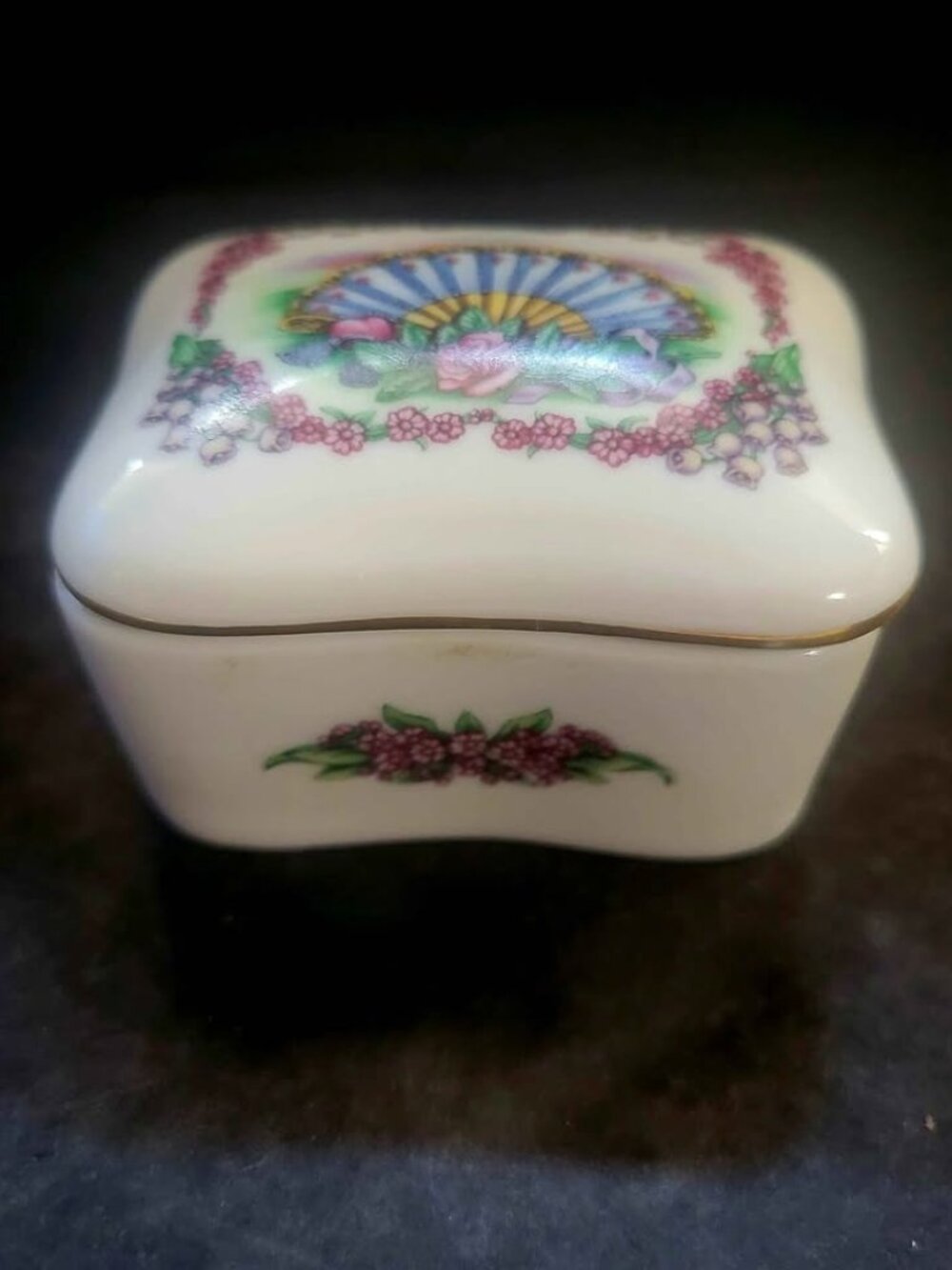 Vintage Heritage House Porcelain Music Trinket Box From The 1980s